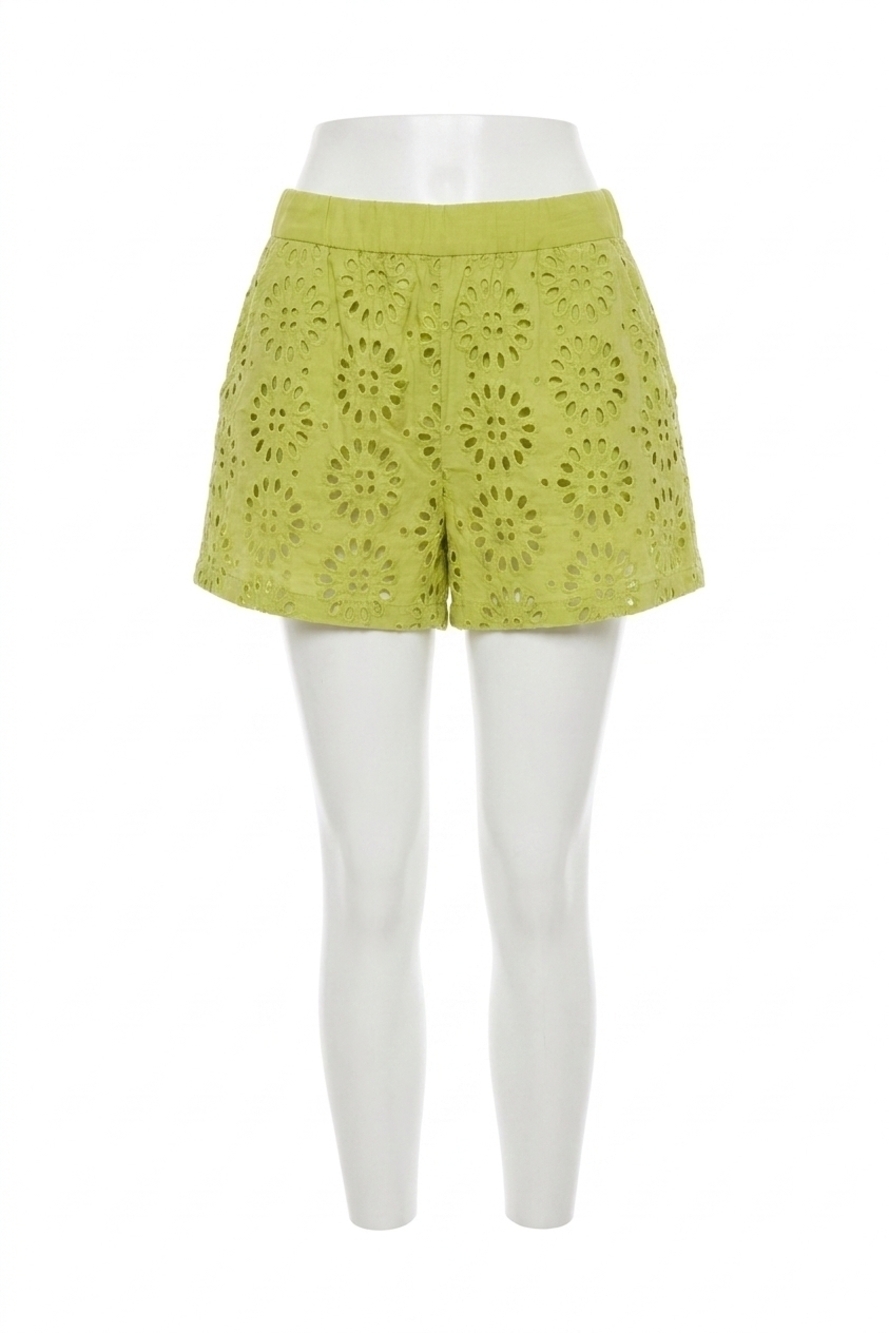 NEW ENGLISH FACTORY embroidered cotton camp short in green